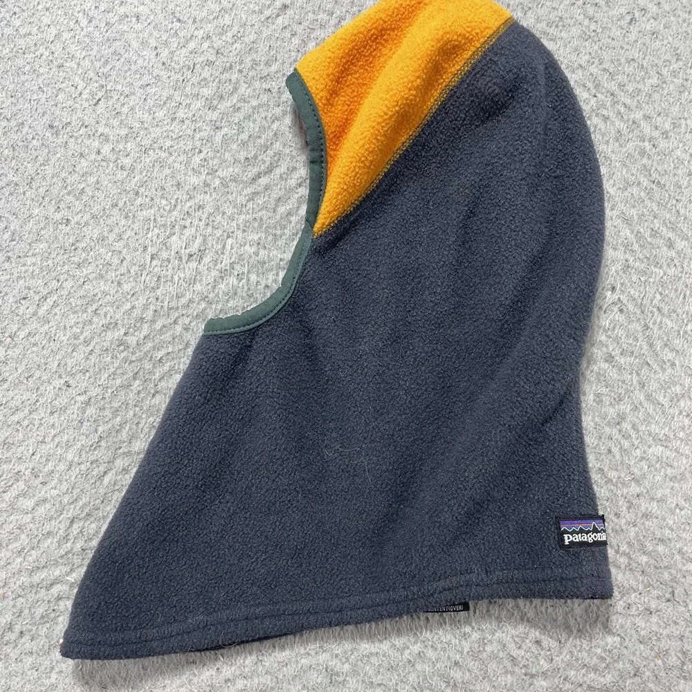 Patagonia Balaclava Kids Large Gray Fleece Hood Mask Colorblock USA Winter